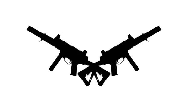 ピクトグラム アートイラスト ウェブサイトやグラフィックデザイン要素のための武器銃のシルエット ベクターイラスト — ストックベクタ