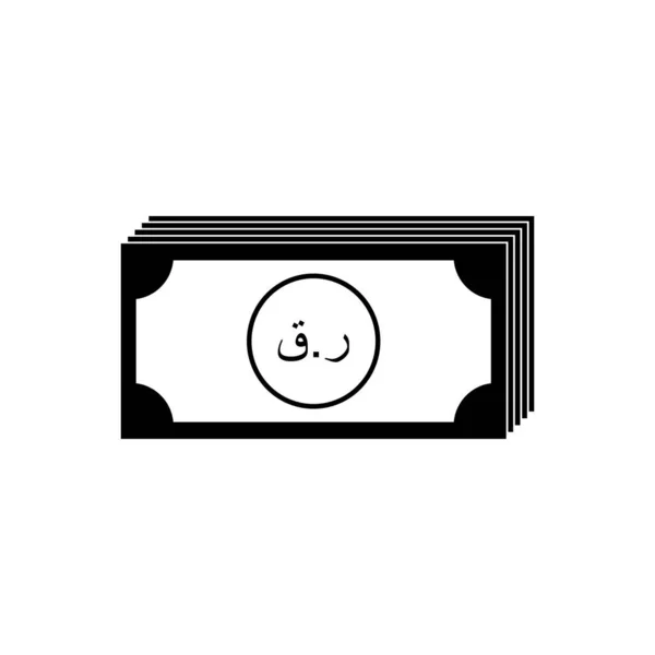 Qatar Currency Icon Symbol Riyal Del Qatar Versione Araba Qar — Vettoriale Stock