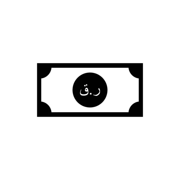 Qatar Moeda Ícone Símbolo Qatari Riyal Versão Árabe Qar Sign — Vetor de Stock