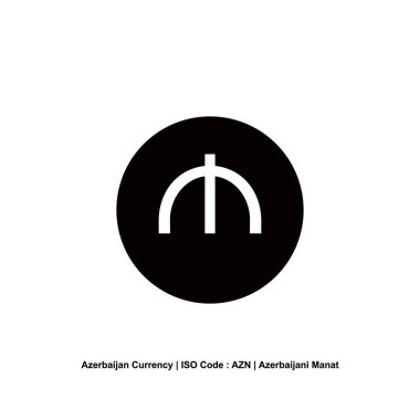 Azerbaycan Para Birimi Simgesi Simgesi, Azerbaycan Manat, AZN İşareti. Vektör İllüstrasyonu