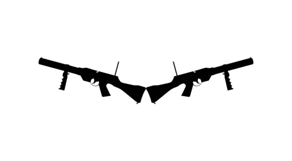 Silhouette Weapon Gun Logo Pictogram Art Illustration Website Graphic Design — Stock Vector