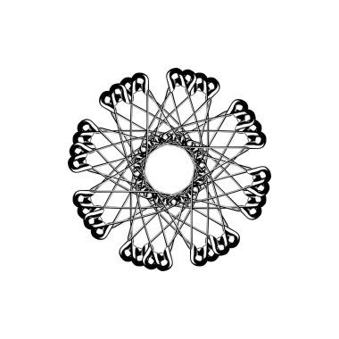 Dekorasyon, Süsleme, Logo, Web Sitesi, Sanat Resimleri veya Grafik Tasarım Elemanından Yapılan Sanatsal Çember Şekli. Vektör İllüstrasyonu 