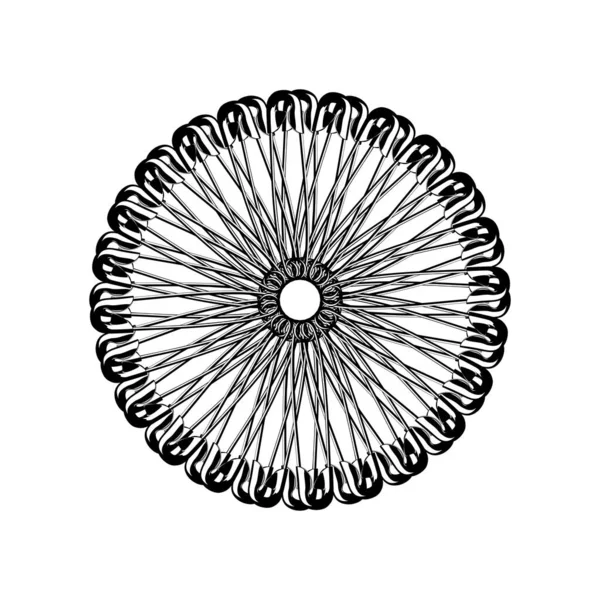 Καλλιτεχνικό Σχήμα Κύκλου Made Safety Pin Σύνθεση Για Διακόσμηση Διακόσμηση — Διανυσματικό Αρχείο