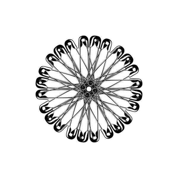 Umělecký Kruh Tvar Vyrobeno Bezpečnostního Kolíku Kompozice Pro Dekoraci Zdobené — Stockový vektor