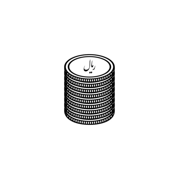Iran Currency Icon Symbol Iranian Rial Coins Sinal Irr Ilustração — Vetor de Stock