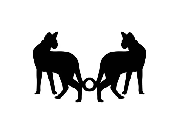 Pareja Silueta Savanah Cat Para Ilustración Arte Logotipo Pictograma Sitio — Vector de stock