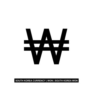 Korea Currency Icon Symbol, Won, KRW. Vector Illustration