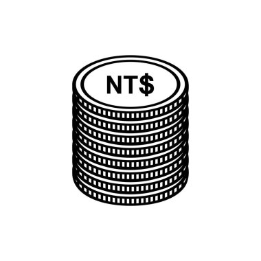 Taiwan Currency, TWD, New Taiwan Dollar Icon Symbol. Vector Illustration