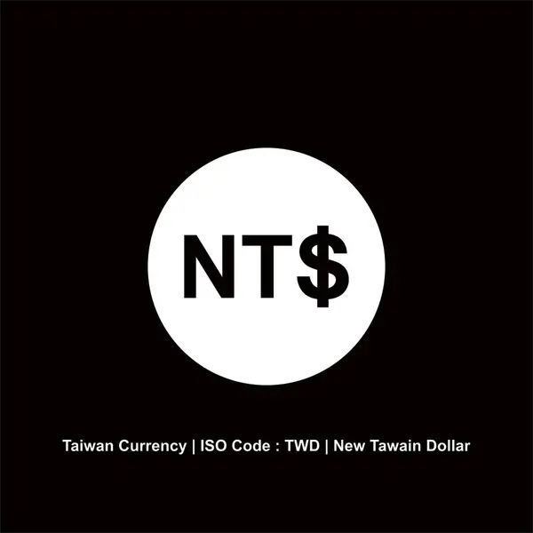 Moneda Taiwán Signo Twd Nuevo Símbolo Del Icono Del Dólar — Vector de stock