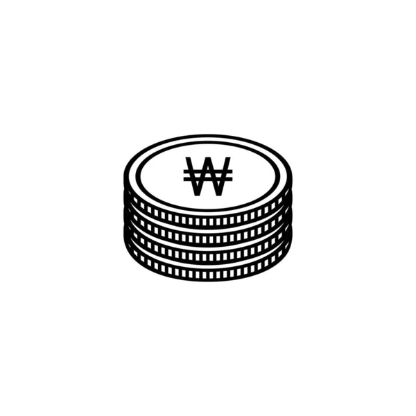 Korea Currency Icon Symbol Won Krw Sign Векторний Приклад — стоковий вектор