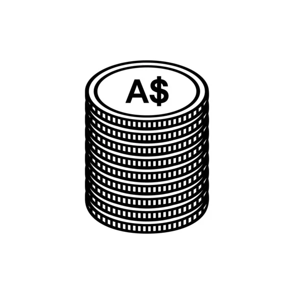 Australia Waluta Aud Znak Australian Dollar Icon Symbol Ilustracja Wektora — Wektor stockowy
