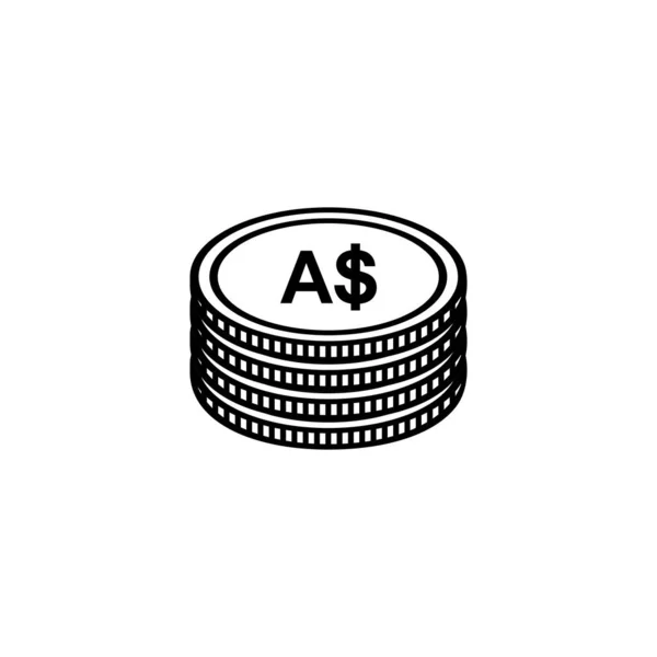 Austrálie Měna Aud Znamení Australský Dolar Ikona Symbol Vektorová Ilustrace — Stockový vektor
