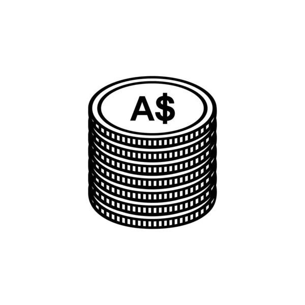 Australie Unité Monétaire Signe Aud Symbole Icône Dollar Australien Illustration — Image vectorielle