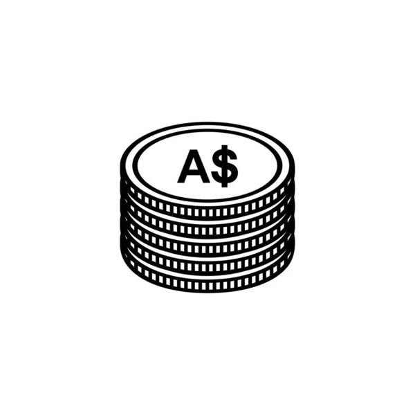 Australia Waluta Aud Znak Australian Dollar Icon Symbol Ilustracja Wektora — Wektor stockowy