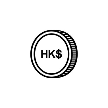 Hong Kong Para Birimi, HKD İşareti, Hong Kong Dolar Simgesi. Vektör İllüstrasyonu