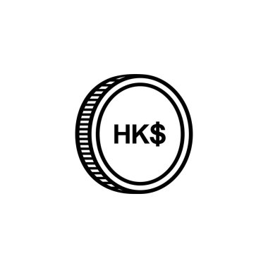 Hong Kong Para Birimi, HKD İşareti, Hong Kong Dolar Simgesi. Vektör İllüstrasyonu