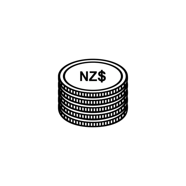 Símbolo Icono Moneda Nueva Zelanda Dolar Nueva Zelanda Signo Nzd — Vector de stock