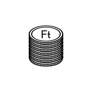 Macaristan Para Birimi Simgesi. Macar Forint, HUF işareti. Vektör İllüstrasyonu