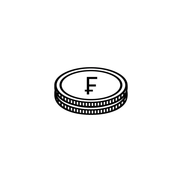 Franska Valuta Frankrike Pengar Ikon Symbol Franska Franc Frf Tecken — Stock vektor