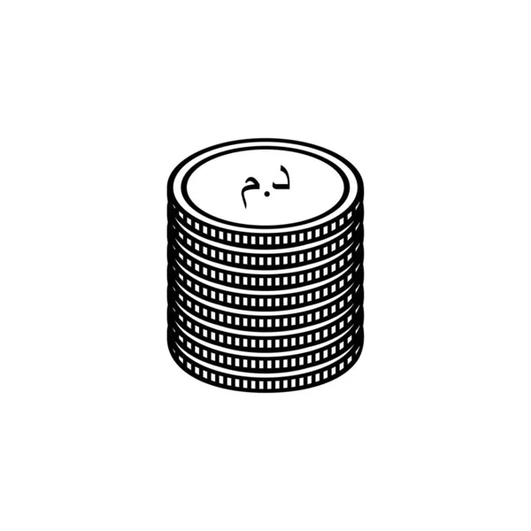 Maroc Icône Monnaie Symbole Dirham Marocain Mad Signe Illustration Vectorielle — Image vectorielle