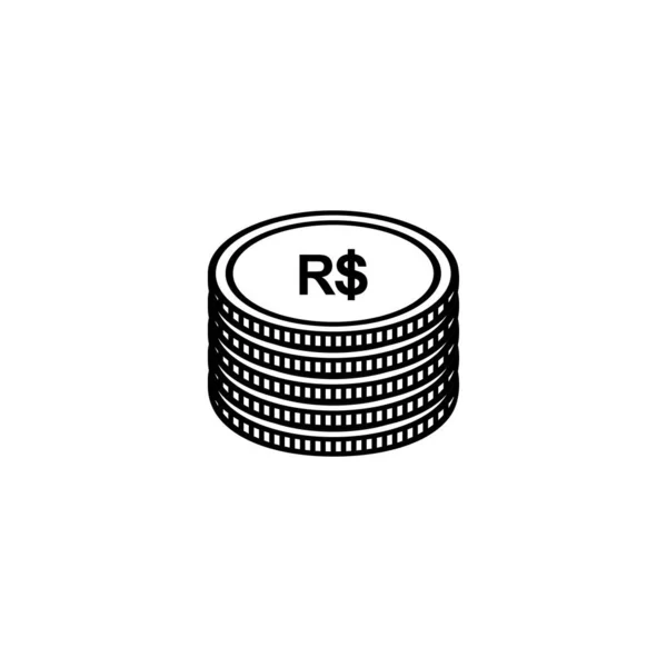 Brazylia Waluta Znak Brl Brazylijski Symbol Real Icon Ilustracja Wektora — Wektor stockowy