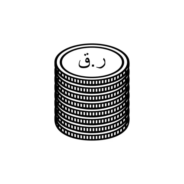 カタール通貨アイコンシンボル カタールリヤル アラビア語版 Qarサイン ベクターイラスト — ストックベクタ