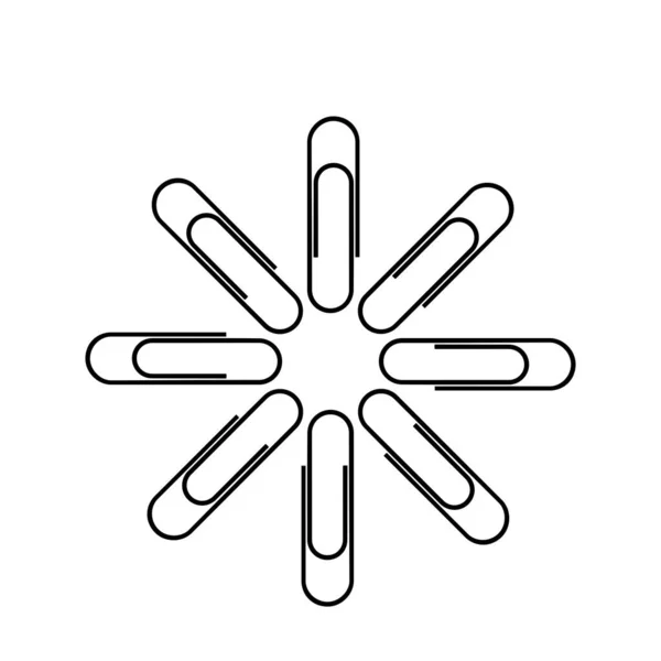 ウェブサイト アートイラストやグラフィックデザイン要素のための紙クリップ組成から作られた芸術サークル形状 ベクターイラスト — ストックベクタ