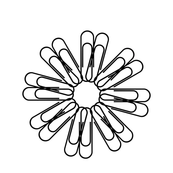 Umělecký Kruh Tvar Vyrobeno Papíru Klipu Kompozice Pro Dekoraci Zdobené — Stockový vektor
