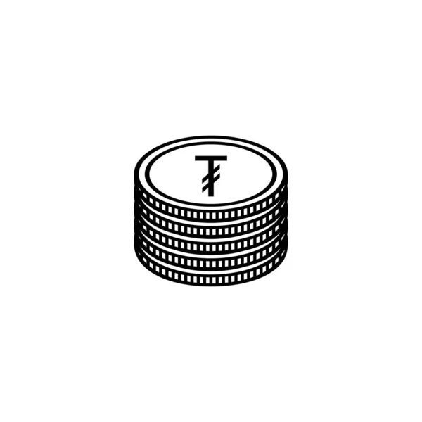Mongolská Měna Mnt Coin Sign Tgrg Tugrik Mongolsko Peníze Ikona — Stockový vektor