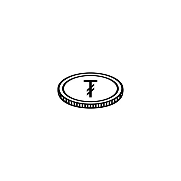 モンゴル通貨 Mnt Coin Sign Tgrg Tugrik モンゴル通貨アイコンシンボル ベクターイラスト — ストックベクタ