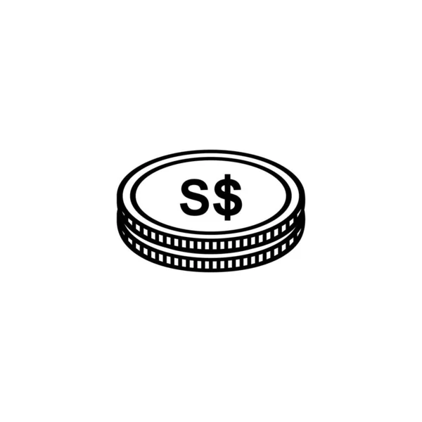 Δολάριο Σιγκαπούρης Σύμβολο Εικονίδιο Νόμισμα Δολάριο Σιγκαπούρης Υπογραφή Sgd Εικονογράφηση — Διανυσματικό Αρχείο