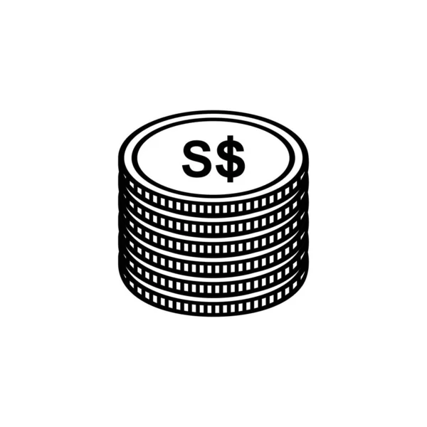Symbole Icône Monnaie Singapour Dollar Singapour Sgd Sign Illustration Vectorielle — Image vectorielle