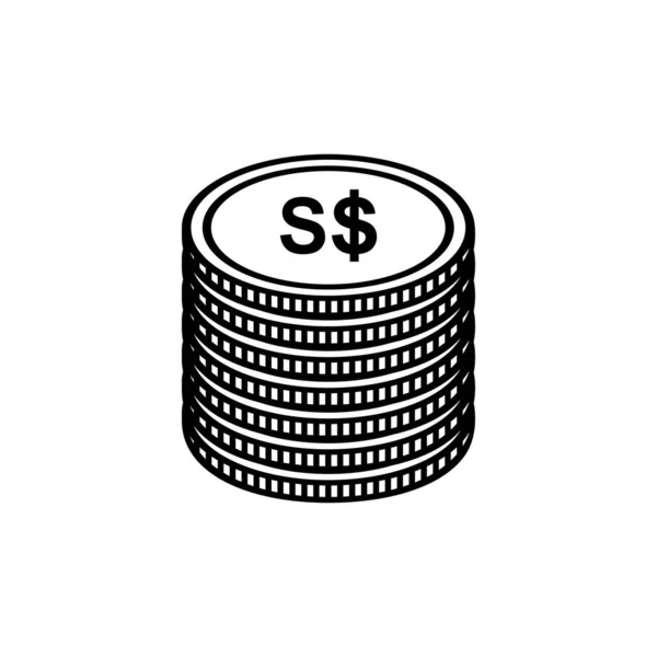 Singapurský Symbol Měny Ikona Singapurský Dolar Znamení Sgd Vektorová Ilustrace — Stockový vektor