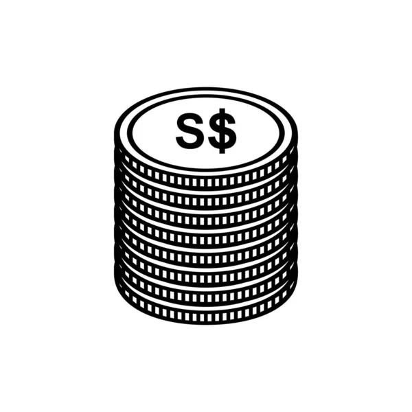 Símbolo Icono Moneda Singapur Dolar Singapur Signo Sgd Ilustración Vectorial — Vector de stock