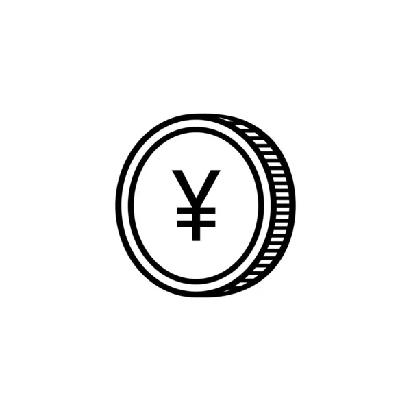 Moeda Dinheiro Japão Símbolo Ícone Iene Sinal Jpy Ilustração Vetorial — Vetor de Stock