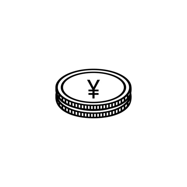 Monnaie Japon Symbole Icône Yen Signe Jpy Illustration Vectorielle — Image vectorielle