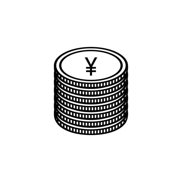 Японская Денежная Валюта Иконка Икона Знак Jpy Векторная Миграция — стоковый вектор