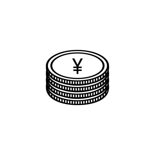 Moneda Del Dinero Japón Símbolo Del Icono Del Yen Signo — Vector de stock