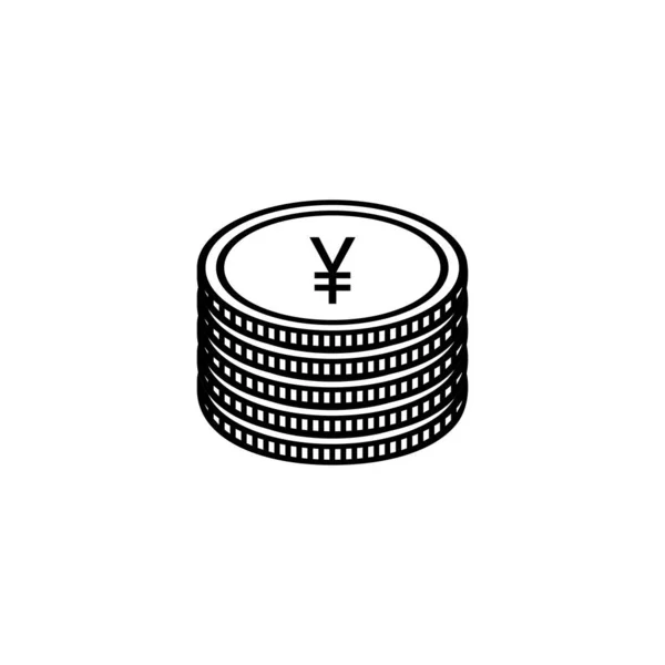 Японская Денежная Валюта Иконка Икона Знак Jpy Векторная Миграция — стоковый вектор