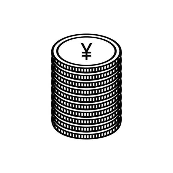 Japonia Pieniądze Waluta Symbol Ikony Jena Znak Jpy Ilustracja Wektora — Wektor stockowy