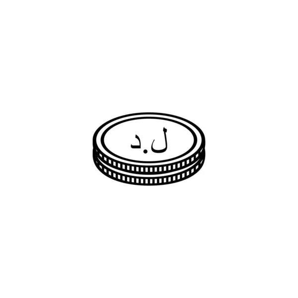 リビア通貨アイコンシンボル リビアディナール Lydサイン ベクターイラスト — ストックベクタ
