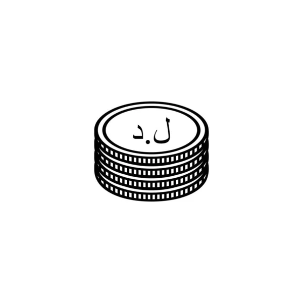 Libia Icona Valuta Simbolo Dinaro Libico Segno Lyd Illustrazione Vettoriale — Vettoriale Stock