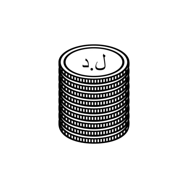 リビア通貨アイコンシンボル リビアディナール Lydサイン ベクターイラスト — ストックベクタ