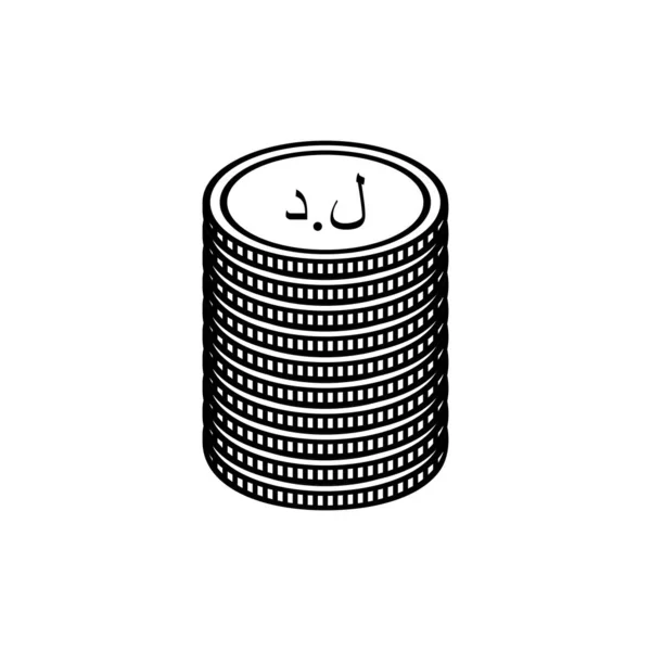 Libië Currency Icon Symbool Libische Dinar Lyd Teken Vector Illustratie — Stockvector