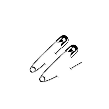 Sanat İllüstrasyonu, Logo, Web Sitesi, Uygulamalar, Pictogram veya Grafik Tasarım Elemanı için Güvenli Pin Silueti. Vektör İllüstrasyonu