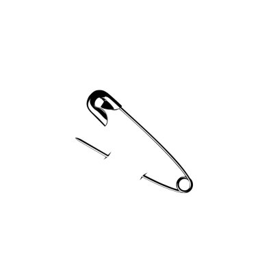 Sanat İllüstrasyonu, Logo, Web Sitesi, Uygulamalar, Pictogram veya Grafik Tasarım Elemanı için Güvenli Pin Silueti. Vektör İllüstrasyonu