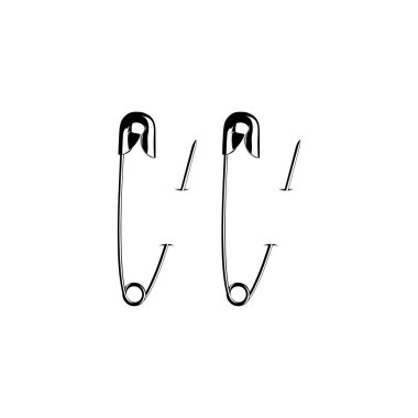 Sanat İllüstrasyonu, Logo, Web Sitesi, Uygulamalar, Pictogram veya Grafik Tasarım Elemanı için Güvenli Pin Silueti. Vektör İllüstrasyonu