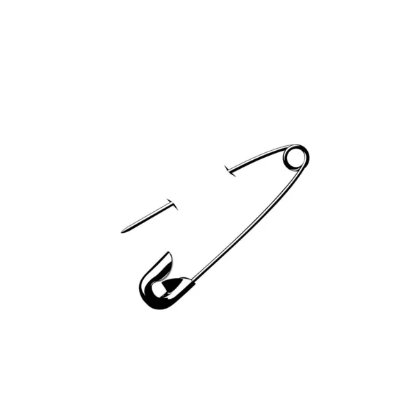 Silhouette Spilla Sicurezza Illustrazione Arte Logo Sito Web Applicazioni Pittogrammi — Vettoriale Stock