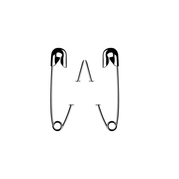 Silueta Pasador Seguridad Para Ilustración Arte Logotipo Sitio Web Aplicaciones — Vector de stock