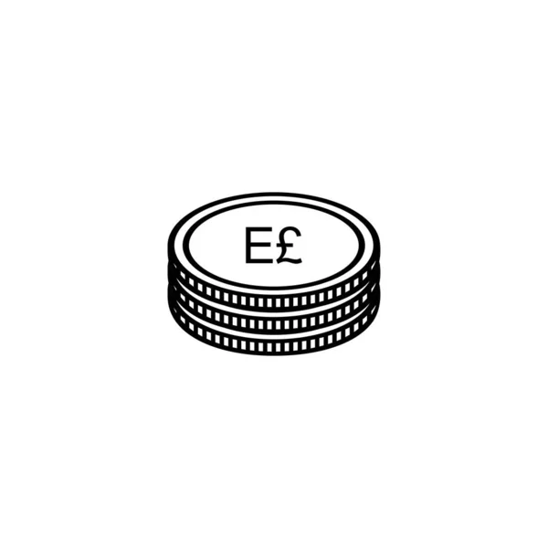 Egipto Moneda Icono Símbolo Libra Egipcia Signo Egp Ilustración Vectorial — Vector de stock